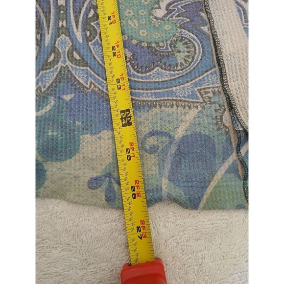 One World Womens Top Blouse Gray Blue Long Sleeve Scoop Neck Rhinestone Size 1X - Picture 9 of 15